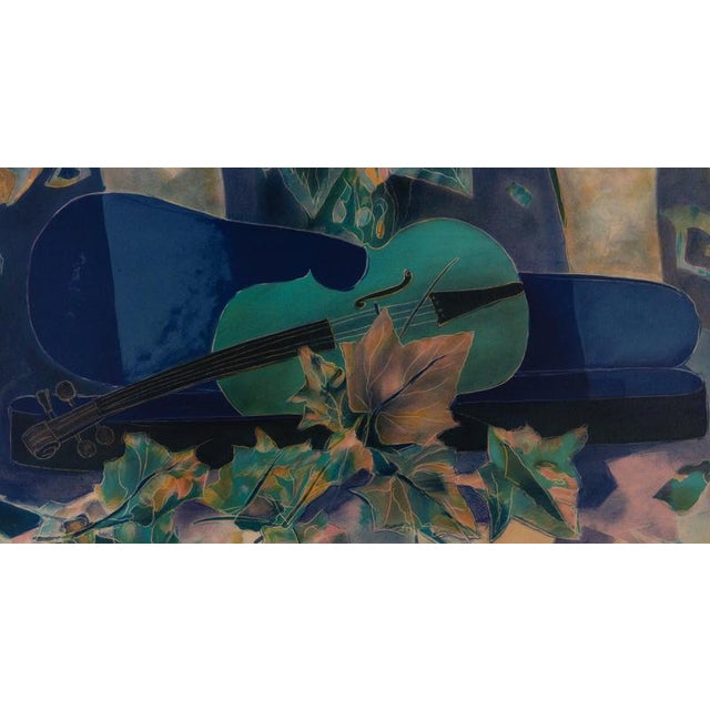 Modern Tony Agostini, Still Life with Violin, Lithograph For Sale - Image 3 of 6