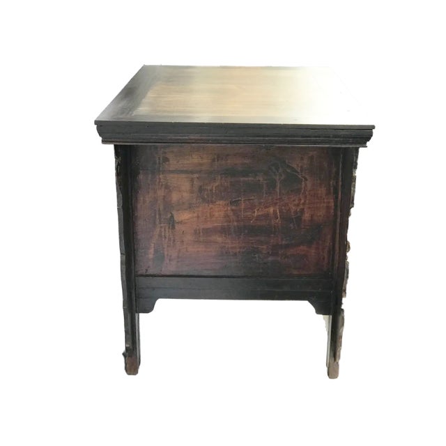 Vintage Chinoiserie Solid Wood Cantonese Wedding Chest of Drawers For Sale In New York - Image 6 of 9