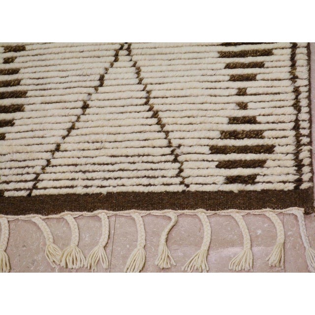 Textile Moroccan Modern Hand Knotted Wool Rug, 9'x12' For Sale - Image 7 of 7