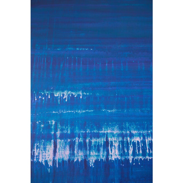 2020s "Blue Dark Red Lavender" - Large Abstract Acrylic Painting by Simon Findlay For Sale - Image 5 of 11