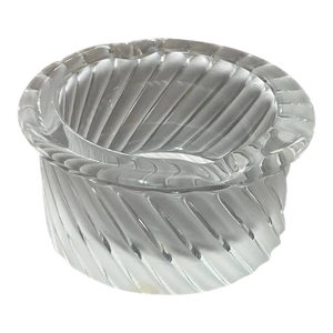 Vintage Lalique Smyrne Clear and Frosted Crystal Glass Round Ashtray