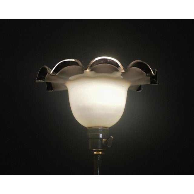Metal Silver-Plated Newel Post Lamp from Hawksworth Eyre & Co., England, 1920 For Sale - Image 7 of 13