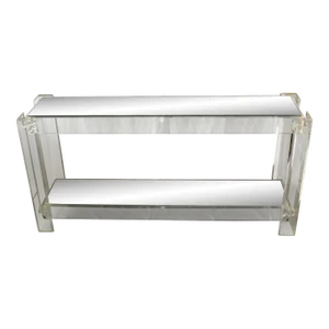 Karl Springer Style Vintage Mid Century Modern Lucite Console Table Knot Detail