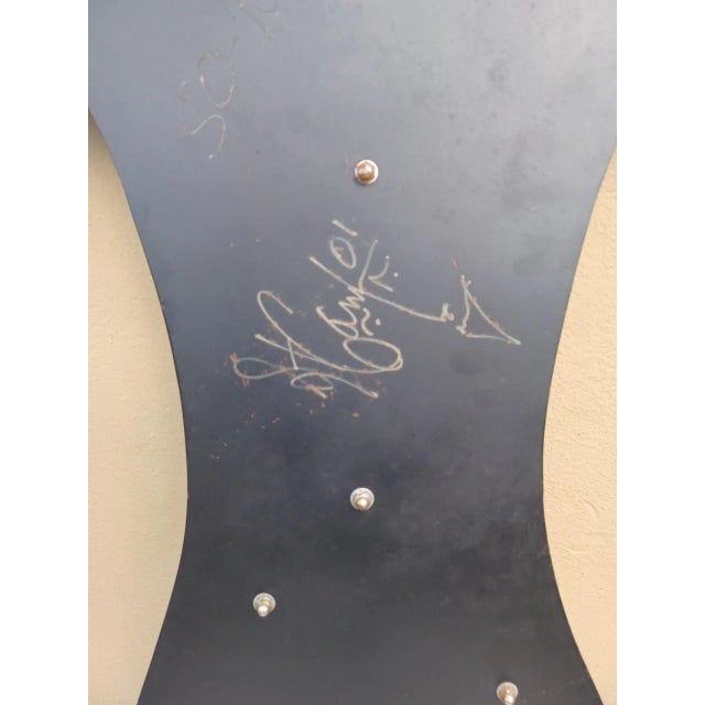 Vintage mid century maverick metal sculpture of nude woman's torso. Signed on back