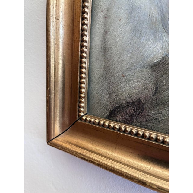 Paper Antique Original Dog Lithographic, Framed Dog Portrait For Sale - Image 7 of 10