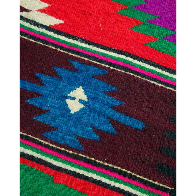 Rustic Vintage Eastern European Handwoven Wool Flatweave Runner Rug, 1970s For Sale - Image 3 of 10