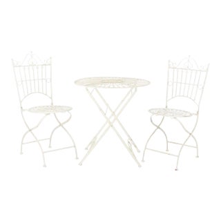 Belen 3 Piece Bistro Set - Pearl White For Sale