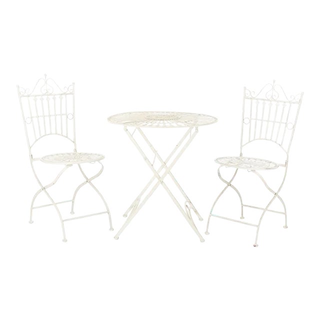 Belen 3 Piece Bistro Set - Pearl White For Sale