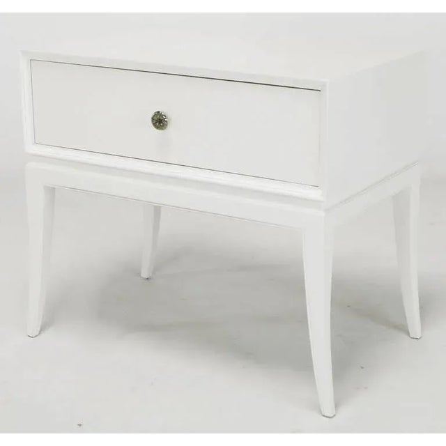 1940s Tommi Parzinger White Lacquered Nightstand For Sale - Image 5 of 10