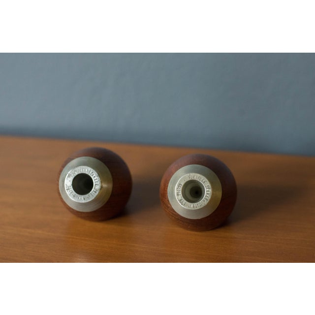 Vintage Sculptural Solid Teak Salt and Pepper Shaker Set by p.j. Østergaard For Sale - Image 9 of 9
