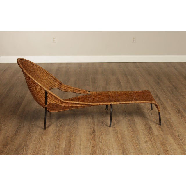 Francis Mair Attributed Mid Century Modern Wicker Lounge Chair For Sale - Image 12 of 18