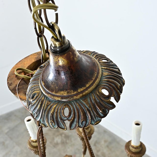 19th Century 19th Century French Carved and Painted Chandelier For Sale - Image 5 of 16