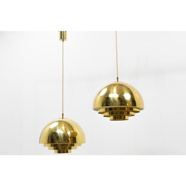 1970s Brass Pendants from Vereinigte Werkstätten München, Germany, 1970s, Set of 2 For Sale - Image 5 of 15
