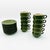 Ceramic Empire Green Espresso Cups with Gold Trim by Helvetia Express, 1970s, Set of 10 For Sale - Image 7 of 9