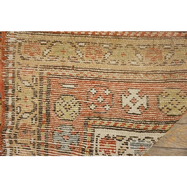 1930s Brown Geometric Tribal Antique Persian Kurdish Runner Carpet 3'10" X 13'2" Knotted Pile Rug For Sale - Image 15 of 15