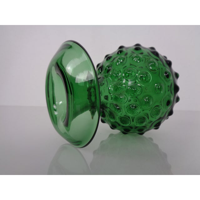 Italian Green Bubble Glass Vase by Empoli, 1960s, Set of 3 For Sale - Image 11 of 15