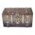 Mid 20th Century Hand-Crafted Brass-Inlaid Asian Wooden Chest Accent For Sale