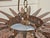 Mid 20th Century Spanish Gilt Metal Sunburst Chandelier with Frosted Glass For Sale - Image 11 of 11
