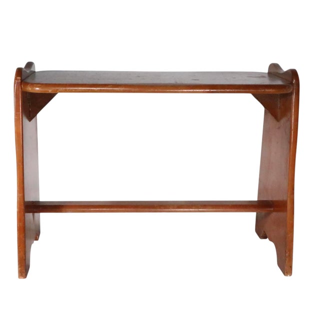 Farmhouse Mid 20th Century Colonial Revival Rustic Farmhouse Maple Bench Made in Vermont For Sale - Image 3 of 8