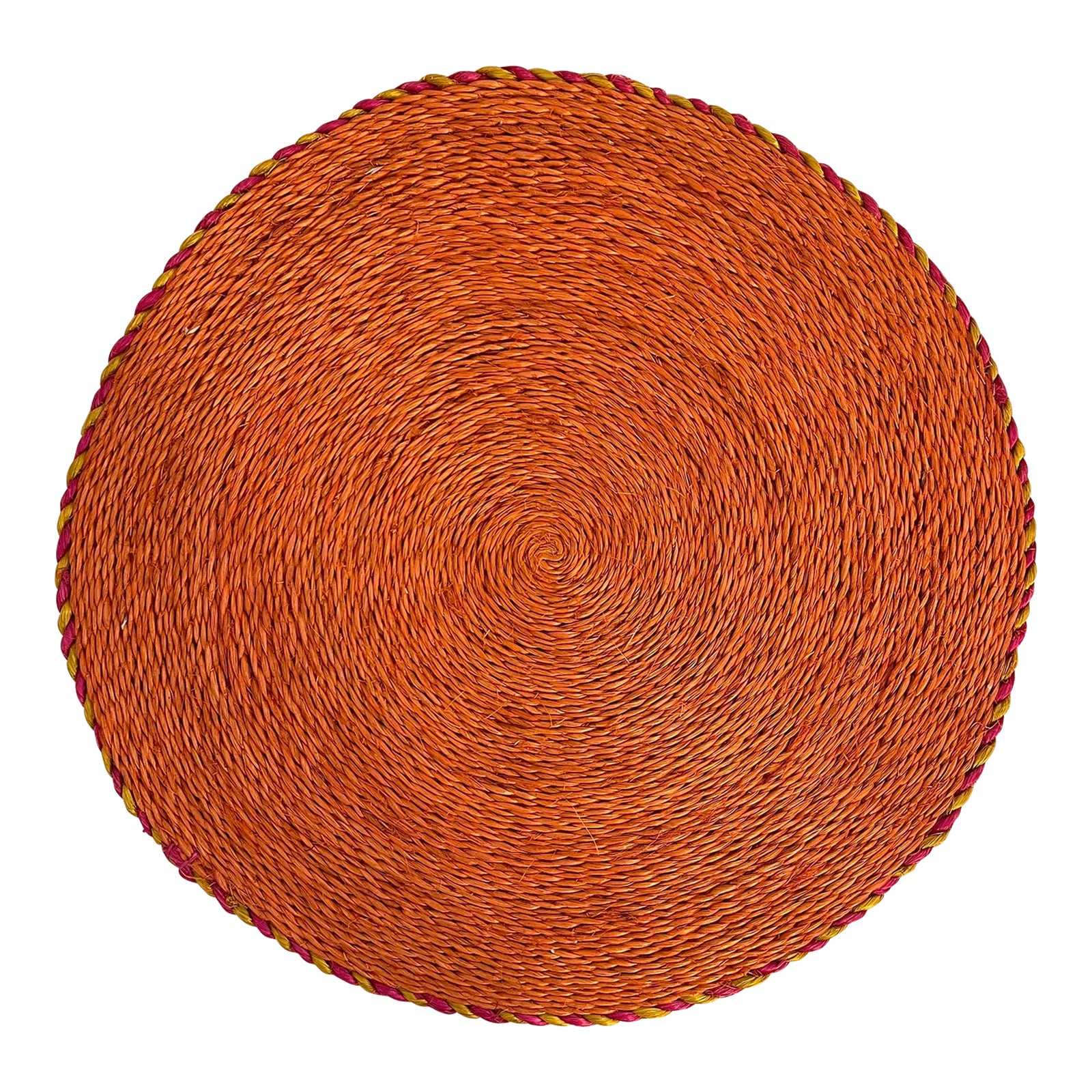 Orange / Pink and Chartreuse Rope Trim Seagrass Placemats - Set of 4 ...