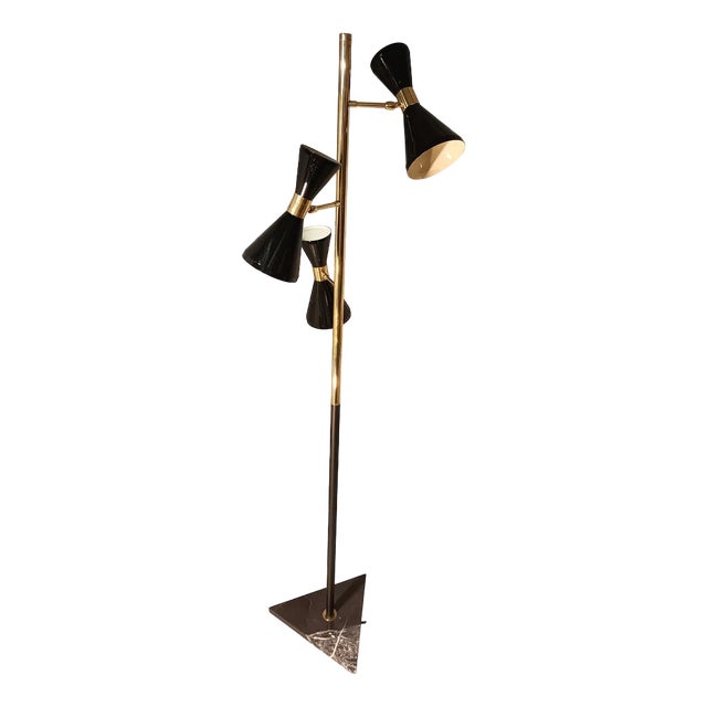 Adjustable Floor Lamp with Black Marble Base, 2000s For Sale