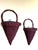 Mid 20th Century Victorian English Burgundy Wicker Conical Shaped Handle Wall Pockets, a Pair For Sale - Image 4 of 11
