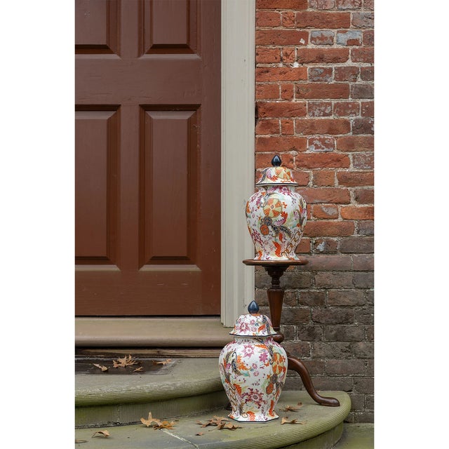 Traditional Williamsburg for Port 68 Tobacco Leaf Hex Ginger Jar For Sale - Image 3 of 10