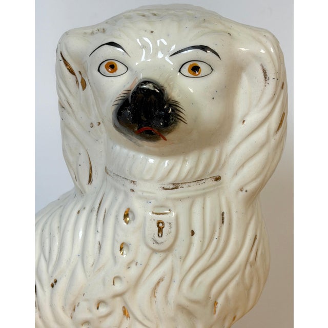 Large 19th C. English Staffordshire Pottery Spaniels, Great Scale & Expressions For Sale - Image 15 of 18