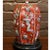 Fine Chinese Republic Period (c. 1912–1949) porcelain hexagonal ginger jar / tea caddy featuring a vibrant coral red...