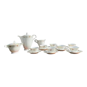 Coffee Service in Limoges Porcelain, France, 1920s, Set of 17