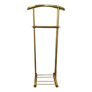 1980s Hollywood Regency Brass Valet Stand For Sale