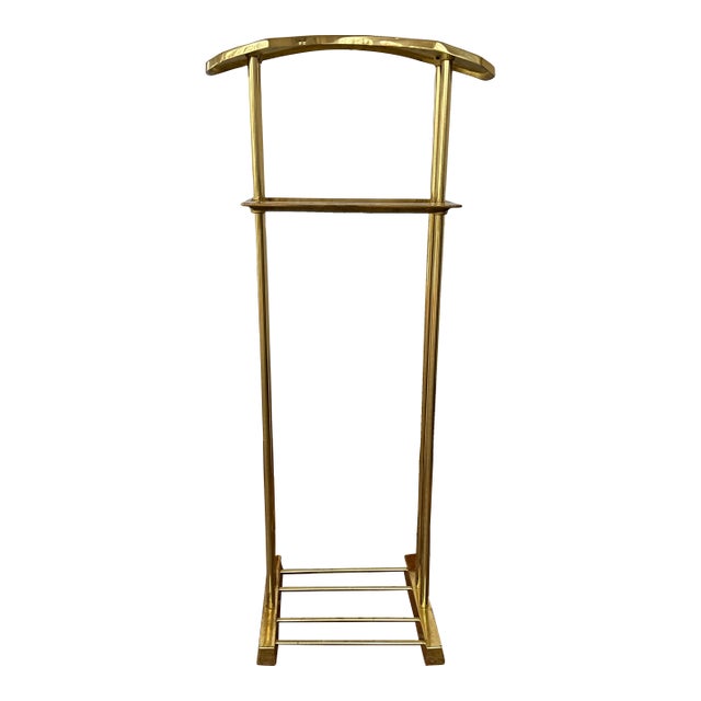 1980s Hollywood Regency Brass Valet Stand For Sale