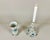 Vintage Porcelain Set Gilded Vase and Candlestick from Meissen, Germany, 1950, Set of 2 For Sale - Image 3 of 9