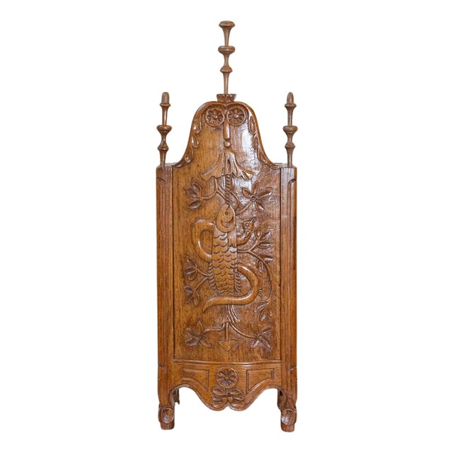 Early 20th-Century French Hand-Carved Flour Box For Sale