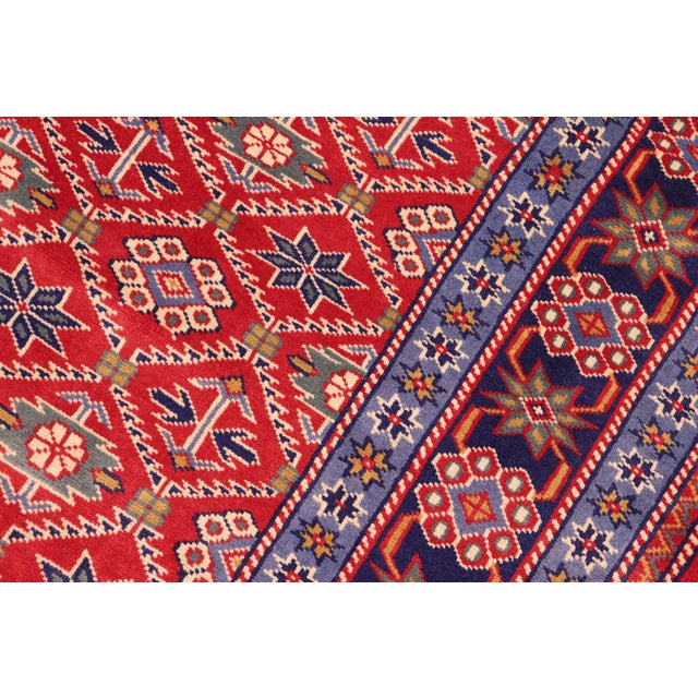 Rustic Shirwan Blue/Beige Wool Rug - 4'4''x5'11'' For Sale In New York - Image 6 of 10