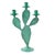 Vintage 1990s Pair of (2) Turquoise Prickly Pear Cactus Candelabras Metal Candle Stick Holders For Sale - Image 9 of 17