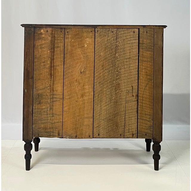 19th-Century Antique American Country Pine & Hardwood 4-Drawer Chest For Sale - Image 6 of 16