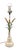 Charming vintage Italian-inspired tole table lamp featuring a sculptural sheaf of wheat with hand-painted green leaves and...