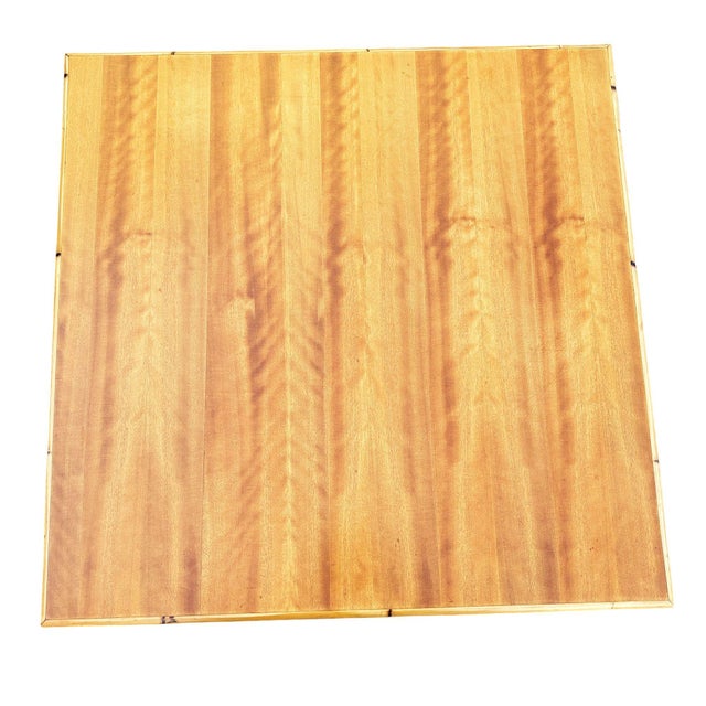 1950s Restored Rattan & Koa Wood Square Coffee Table W/ Stacked Rattan Legs For Sale - Image 9 of 10