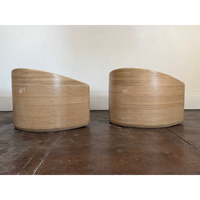 Organic Mid Century Modern Style Stacked Plywood Lounge Chairs For Sale - Image 12 of 13