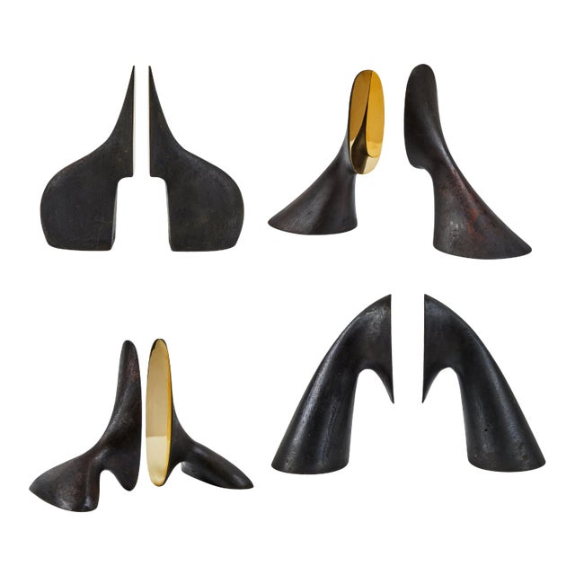 Carl Auböck Brass Bookends - Set of 8 For Sale