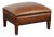 Cognac Cowhide Leather Ottoman with Decorative Nails For Sale