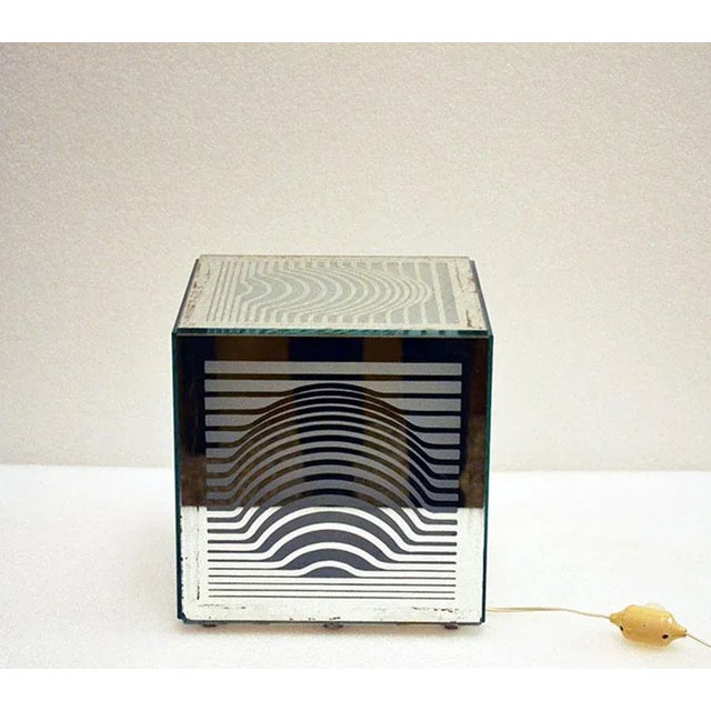 Optical Mirrored Table Lamp by Victor Vasarely, 1960s For Sale - Image 7 of 12