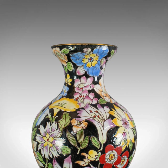 Yellow 1880s Cloisonne Decorative Vase Baluster Urn For Sale - Image 8 of 11