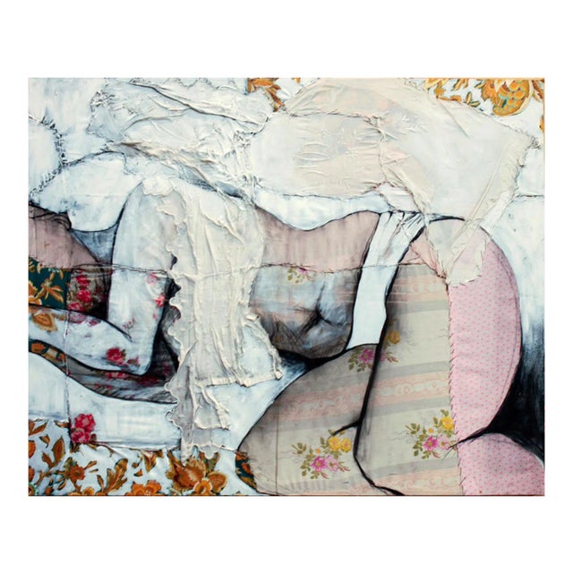 Anne Valérie Dupond, Lea 2, Sensual Fabric Painting of Sleeping Woman, 2014 For Sale
