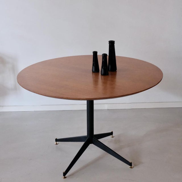 Osvaldo Borsani Vintage Round Table by Osvaldo Borsani, 1950s For Sale - Image 4 of 9