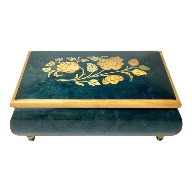 Vintage Swiss Reuge Jewelry Music Box, Anniversary Song For Sale