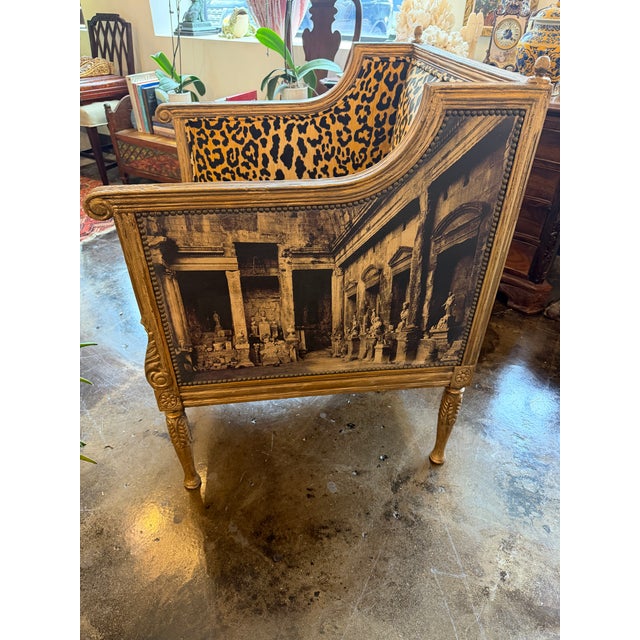 Mid 19th Century Fabulous French Chair With Painted Canvas Exterior For Sale - Image 4 of 6
