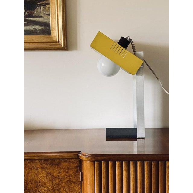 Space Age Yellow Cubic Table Lamp, Italy, 1970s For Sale - Image 14 of 18