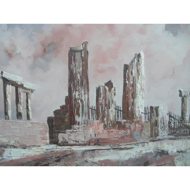 Mid-Century Modern Mid Century Modern Surrealist Architectural Landscape I For Sale - Image 3 of 8